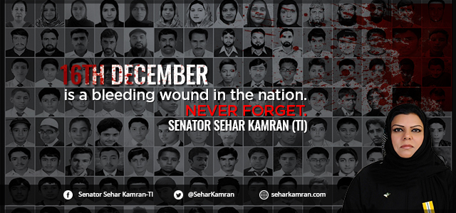 16th December is a bleeding wound in the heart of our nation but we will never give up: Senator Sehar Kamran (TI)