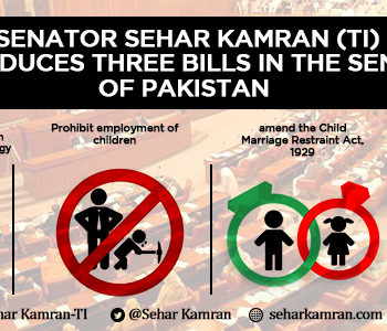 Senator Sehar Kamran (TI) Introduces Three Bills in the Senate of Pakistan